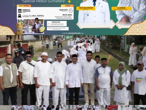 Jelang Ramadhan 1447 H, Dompet Dhuafa Maluku Gandeng Camat Leihitu Gelar Pawai Putih