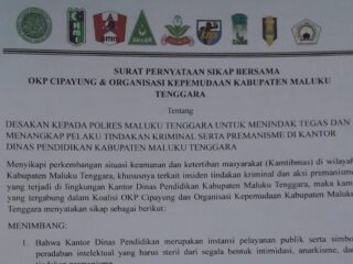 Tegas, Sejumlah OKP dan Organisasi Kepemudaan Desak Polres Malra Tangkap Pelaku Perusakan di Dinas Pendidikan